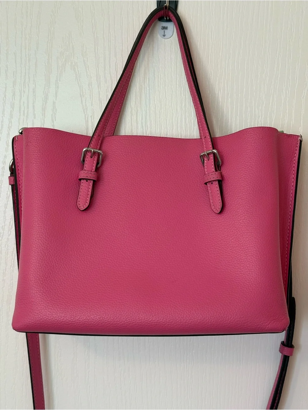 Coach Pink Leather Mollie Tote Purse with Crossbody Strap